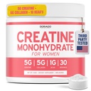 Creatine for Women | Creatine Monohydrate Powder 5G + 5000mg Collagen + 1000mg BCAA 2:1:1 Powder (30 Serving) Support Glutes, Lean Muscles, Recovery, Energy & Stamina Non-GMO, Gluten Free - USA Made