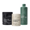 Sports Research® Goodies Pack - Colostrum Powder formulated to Support Workout Performance, Immunity & Gut Health w/Antibodies & Creatine Monohydrate & Organic MCT Oil Keto & Vegan MCTs C8, C10, C12