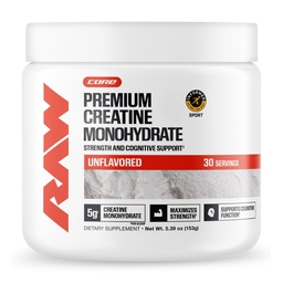 RAW Beslenme Kretine Monohidrat Tozu, Unflavored (30 Hizmet) - İşout Performansı için Mikronized Kretine Monohidrat Supplement, Kas & Güçlü - Erkekler ve Kadınlar için Kretine Toz