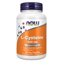 Now Supplements L-Cysteine 500 mg, 90 Veg Capsules - Healthy Skin, Hair, and Nails* with Vitamin C