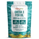 Omega 3 Fish Oil 4800 mg – EPA 1728 mg | DHA 1152 mg from Wild-Caught Anchovies – Burpless Mini Softgels – Pure Omega-3 Fatty Acid Supplement – Non-GMO, Gluten-Free, No Aftertaste – 240 Capsules