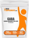 BulkSupplements.com GABA Powder - Gamma Aminobutyric Acid, GABA Supplement, Amino Acid Supplement - Gluten Free, 750mg per Serving, 500g (1.1 lbs) (Pack of 1)