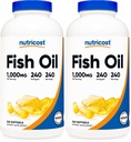 Nutricost Fish Oil Omega 3 Softgels with EPA & DHA (1000 mg of Fish Oil, 560 mg of Omega-3), 240 Softgels, Non-GMO, Gluten Free. (Pack of 2)