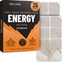 TOLEVITA Energy Patches with Vitamin B12-36 Pcs | Energy, Mental Focus & Vitality | Perfect Active Lifestyles, Fitness, Workouts, Travel & Daily Use