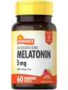 Sundance Melatonin 5 mg Hızlı Dissolve Tabletler | 60 Kont | Natural Berry Flavor | Vegetarian, Non-GMO ve Gluten Free Supplement Supplement
