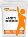 BulkSupplements.com N-Acetyl L-Carnosine Toz - Carnosine Supplement, N-Acetyl Carnosine 500 mg - Gluten Free, 500 mg per Service, 25g (0.88 oz) (Paket)