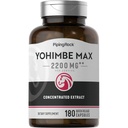 Piping Rock Yohimbe Supplements for Men | 180 Capsules | Max Tempd Extract | Pausinystalia Yohimbe | Non-GMO, Gluten Free Supplements