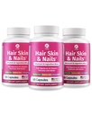 1 Body Hair Skin Nails Biotin ile Kompleksi - Erkekler ve Kadınlar için 26 Temel Vitaminle Tam Formula - 3 Pack