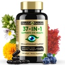 37, Lutein ve Zeaxanthin Supplement ile 1 Göz Vitamini - CoQ10, Omega-3, Minerals Eye Health Support for Yetişkinler ve Seniors, Daily Vision Supplement, 120 Black Softgels