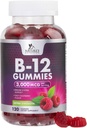 B12 Vitaminleri Enerji Gummies 3000 mcg - Ekstra Kuvvet B 12 Metabolism ve Immune Sistem Desteği - Yetişkinler ve Çocuklar için Uygun Diyet B12 Tamamlar