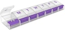 EZY DOSE Weekly (7-Day) Pill Case, Medicine Planner, Daily Vitamin Organizer Box, X-Large Push-Button Compartments, Convenient and Easy to Use, Arthritis Friendly, Clear Lids, Color May Vary, BPA Free