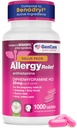GenCare Allergy Relief Medicine – Bulk Value 1000 Count Diphenhydramine 25mg – Antihistamines for Adults for Congestion, Sneezing, Runny Nose, Itchy Eyes & Throat – Pink