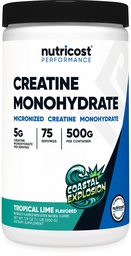 Nutricost Kretine Monohidrat Toz (Coastal Patlama, 500 Gram) - Micronized Kretine Supplement - Vegan, GMO-Free, Gluten Free
