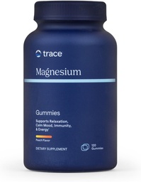 Trace Minerals Magnezyum Gummies - Bir Calm Mindset Destek - Çocuklar ve Yetişkinler için Magnezyum Chewables - Bone, Digestion, Heart Health & Immune Support - Peach Flavor - 120 Kont (120 Hizmet)