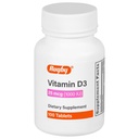 Rugby Vitamin D3, 25 mcg (1,000 IU) - Dietary Supplement - 100 Tablets (1 Pack)