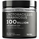 Toniiq Lactobacillus Rhamnosus – Ultra High Strength 100B CFU ile Prebiyotik FOS – Gecikmiş Yayın Kapsülleri – Üçüncü Taraflı Lab Test Edildi – 60 Capsules