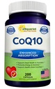 aSquared Nutrition CoQ10 (400mg Max Strength, 200 Capsules) - High Absorption Vegan Coenzyme Q10 Powder - Ubiquinone Supplement Pills, Extra Antioxidant CO Q-10 Enzyme Vitamin Tablets, Coq 10 400 mg