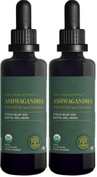 Global Healing Center - Organic Ashwagandha Supplements Drops - KSM-66 Ashwagandha Extra Strength for Men & Women, Helps Promote Relief from Stress, Mood Support, Organic (2 Fl Oz) (Pack of 2)