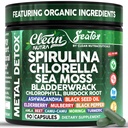 Sea Tox Organik Spirulina ve Chlorella Capsules Natural Cleansing & Nourishment Sea Moss Bladderwrack Chlorophyll Burdock Root Ashwagandha Turmeric 90