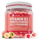 B1 & Mesel Vitamin B Kompleks Gummies - Tüm B Vitaminleri, Benfotimin, Thiamine & Inositol, Memeli B1 B2 B6 Çokvitaminler, Nerve Cognition Energy için Me12, 60 Cts