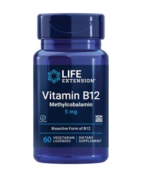 Life Extension Vitamin B12 Torchcobalamin, Nerve Health Supplement, Cognitive Support, Energy Vitamin, tilcobalamin B12, 5 mg, Quick-Dis çözme, Gluten-Free, Non-GMO, Vegetarian, 60 lozenges