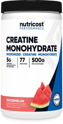 Nutricost Kretine Monohidrat Toz (Watermelon, 500 Gram) - Mikronized Kreat Kreatine Supplement - Vegan, Non-GMO, Gluten Free