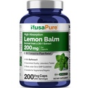 NusaPure Lemon Balm Capsules, 200 mg, 200 Veg Capsules (Non-GMO, Vegan)