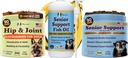 Doğal Köpek Şirketi Senior Dog Sche – Omega 3 Fish Oil 16oz + Senior Wellness Chews 90ct + Hip & Ortak Chews 90ct – Support Commons, Brain, Heart, Eyes, Skin & Mobility with Omega-3s, Lion's Mane & G