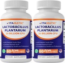Vitamatic Lactobacillus Plantarum - DR Capsule başına 20 Milyar - 60 Kont - Digestive Support - Prebiyotik Inulin Fiber-2 Pack ile Made with Prebiyotik Inulin Fiber-2 Pack