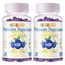 Potassium Magnesium Gummies,Potassium Supplement w/Ashwagandha,High Absorption Magnesium Glycinate,B6,D3,Potassium Citrate for Leg Cramps,Muscle,Electroyte for Adults Kids,Sugar-Free, 120 Gummies