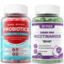 NEVISS Sugar Free Nicotinamide 500mg Gummies + Sugar Free Probiotics Gummies