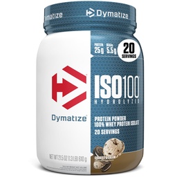 ISO100 Whey Protein Toz Isolate, Kurabiyeler ve Krem, Protein 25g, 5.5g BCAAs, 120 Cal., Gluten Free, 1g Fat, 1g Sugar, 2g Carb (20 hizmet)