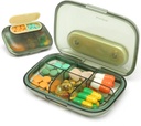 Toplive 6tments Small Pill Case Travel Pill Organizer Pocket Drug Travel Case Portable Small Pill Container with Magnet Light-Proof Mini Pill Box, Green-Proof Mini Pill Box, Green-Proof Mini Pill Box, Green-Proof Mini Pill Box, Green-Proof Mini Pill Box, Green-Prof