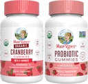 MaryRuth Organics Cranberry & Probiotic Gummies (Strawberry) | USDA Organic, Clean Label Project Verified® | Vitamins for Urinary Tract & Gut Health | Vegan, Non-GMO, No Gelatin