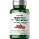 Piping Rock Berberine HCI Ceylon Cinnamon Kompleksi | 120 Capsules | Herbal Extract Supplement | Vegetarian, Non-GMO & Gluten Free Formula