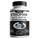 Purely Nutrient Ethiopian Black Seed Oil, Purely Nutrient Organic Cold Pressed Black Cumin Seed Oil Softgels, Non-GMO, Gluten-Free, 60 Softgels