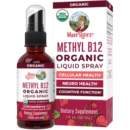 MaryRuth Organics Vitamin B12 Sıvı yapıştırıcısı | Vegan, Non-GMO, Gluten-Free | USDA Organic Supplement | Energy & Nervous System Support | B12 Vitamins for Women & Men | 720 mcg | 1 Fl Oz