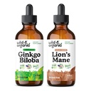 Wild & Organic Ginkgo Biloba Tincture 4 fl oz & Lion's Mane Tincture 4 fl oz