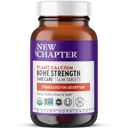 Yeni Bölüm Kalsiyum Tamamı - Bone Strength Organicuba with, Magnezyum D3+K2, Bone Health için 70+ Trace Minerals, Gluten Free, Easy to Swallow Slim Tabletleri - 180 Count Count