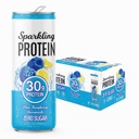 Clear Protein Sparkling Water Blue Raspberry Lemonade 30g Protein, Zero Sugar, 2g Carb, Non-GMO, Lactose-Free 12 FL oz 15 Pack