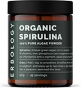 Erboloji Organik Spirulina Toz 3.2 oz - 45 Hizmet - Portekiz'de Sustainable Kaynaklandı - Enerji ve Immunity Support - Chlorophyll, B Vitamins, Iron ve Phosphorus - Vegan - GMO-Free
