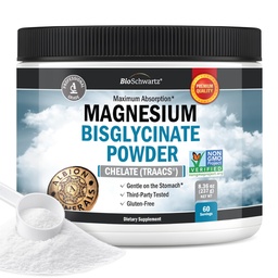Magnesium Bisglycinate Powder Chelated Supplement, 60 Servings, 237g