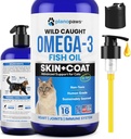 Omega 3 Kediler için Balık Yağı - Kediler için Salmon yağından Daha İyi - Kitten + Kedi Vitaminleri ve Supplements - Cat Health Materials - Cat Dandruff Tedavisi - Evcil hayvanlar için Sıvı Balık Yağı - Cat Shedding Ürünler