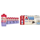 SlimFast Protein Shake, Strawberry- 20g Protein, Meal Replacement Shake Ready & Atkins Creamy Vanilla Protein Shake, 15g Protein, Low Glycemic, 2g Net Carb, 1g Sugar