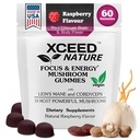 Lions Mane & Cordyceps Mushroom Gummies - 10in1 Supplement - Focus, Energy, Mood, Memory & Clarity - 60