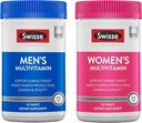 Swisse Daily Multivitamin for Men & Women Bundle Combo Pack | Supports Healthy Energy, Stress Relief, Mental Clarity & Performance, Immunity, and Heart Health