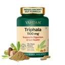 VAHDAM Triphala Capsules 1100mg | Natural Supplement with Amla, Haritaki & Bibhitaki | Supports Gut Health, Digestion & Colon Cleanse | 60 Veg Caps