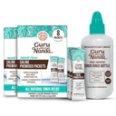 GuruNanda Sinus Rinse Bottle & Saline Premixed Packets 16ct - All Natural Sinus Rinse Packets to Help with Allergies & Congestion Relief, 0.08oz Each