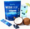 MegaCalm Coconut Lemonade Drink Sticks – Cortisol Support with Magnesium Glycinate, Ashwagandha, L-Theanine, Vitamin D, Electrolytes – Sugar-Free – 30 Pack (30 Servings, Coconut)