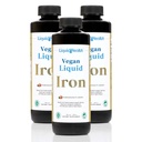 LIQUIDHEALTH Vegan Sıvı Demir Supplement with SunActive & Ferrochel Fe - Natural Energy, Immune System & Metabolic Support, Zihinsel Clarity, Prenatal /Postnatal - ABD Made, Non-GMO (3 Pack)